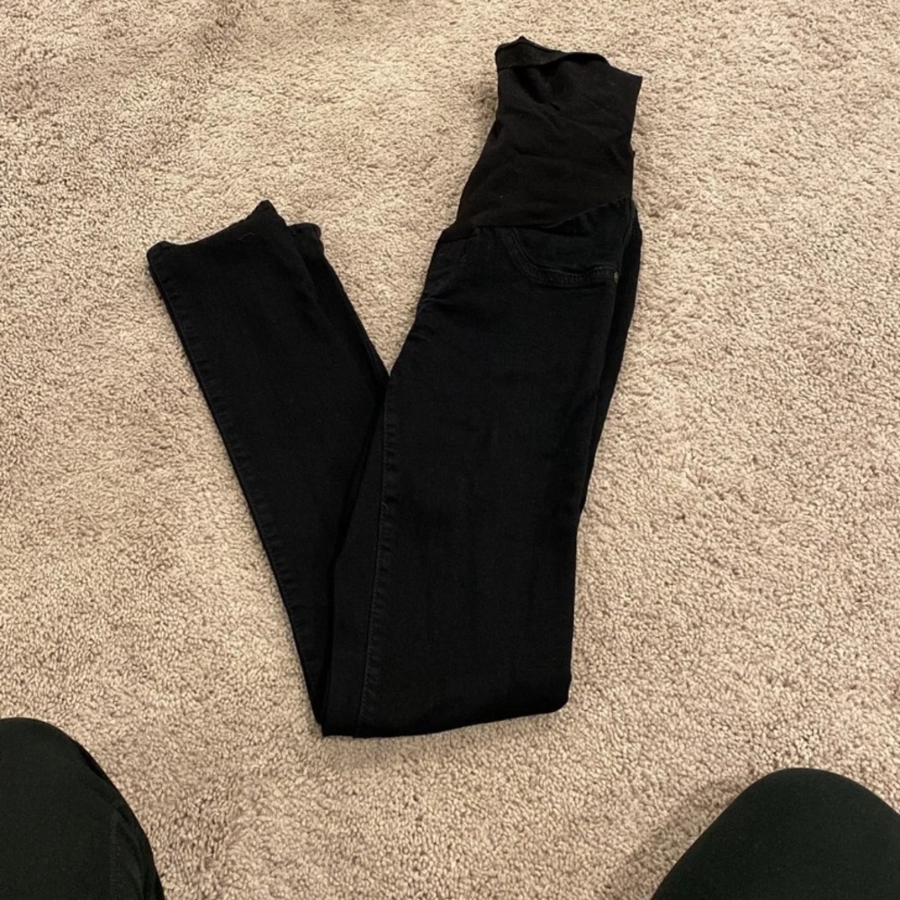 Lux essential denim black maternity jeans